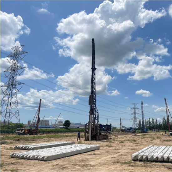 บริการตอกเสาเข็มทุกรูปแบบด้วยรถปั้นจั่นตอกเสาเข็ม